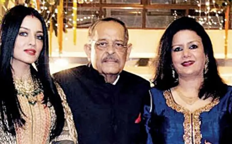 Celina Jaitly with parents